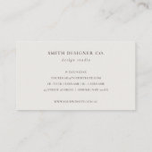 Elegant Modern Zwart Bladvormig Tropisch Bladvaren Visitekaartje (Achterkant)