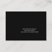 Elegant Modern Zwart Bloemen Bruiloft RSVP Informatiekaartje (Achterkant)