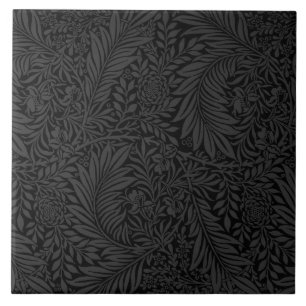 Elegant modern zwart bloempatroon tegeltje