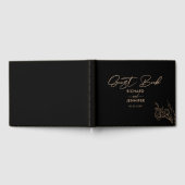 Elegant & modern zwart en goud bruiloft gastenboek (Volledig)
