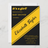 Elegant modern zwart en goud luxe Baby shower Kaart (Voorkant)