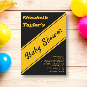 Elegant modern zwart en goud luxe Baby shower Kaart