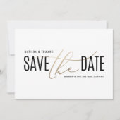 Elegant modern zwart en goud met uitzondering van save the date (Voorkant)
