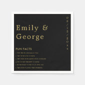 Elegant modern zwart en goudvun huwelijk servet (Voorkant)