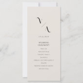 Elegant Modern Zwart en Ivoor Wedding Programma (Voorkant)