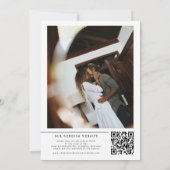 Elegant modern zwart en wit alles in één bruiloft kaart (Achterkant)