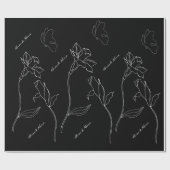 Elegant Modern Zwart en Wit Cadeaupapier (Vlak)