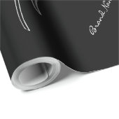 Elegant Modern Zwart en Wit Cadeaupapier (Rol Hoek)