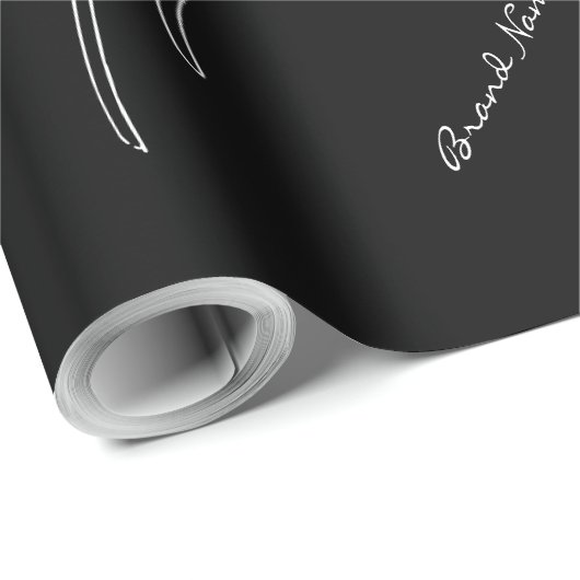 Elegant Modern Zwart en Wit Cadeaupapier (Rol Hoek)