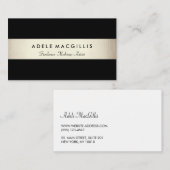 Elegant modern zwart Faux Gold Foil Visitekaartje (Voorkant / Achterkant)