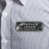 Elegant Modern Zwart Gewoon Marmer Naamplaatje