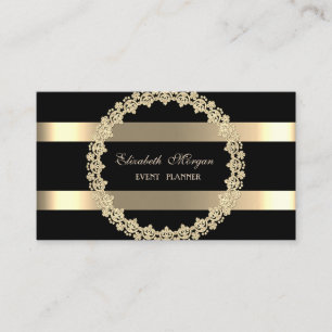 Elegant modern, zwart, Gold Lijst gestript Visitekaartje