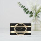 Elegant modern, zwart, Gold Lijst gestript Visitekaartje (Staand voorkant)