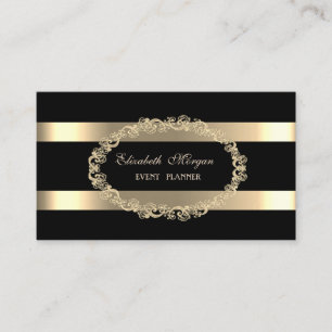 Elegant modern, zwart, Gold Lijst gestript Visitekaartje