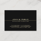 Elegant modern zwart Gold Professional Top Visitekaartje (Achterkant)