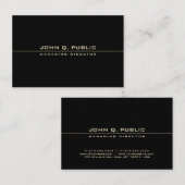 Elegant modern zwart Gold Professional Top Visitekaartje (Voorkant / Achterkant)