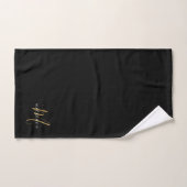 Elegant modern zwart Gold Script-monogram Bad Handdoek (Handdoek)