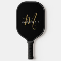 Elegant modern zwart Gold Script-monogram