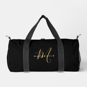 Elegant modern zwart Gold Script-monogram Plunjezak
