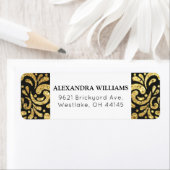 Elegant Modern Zwart & Goud Adres Etiket (Insitu)