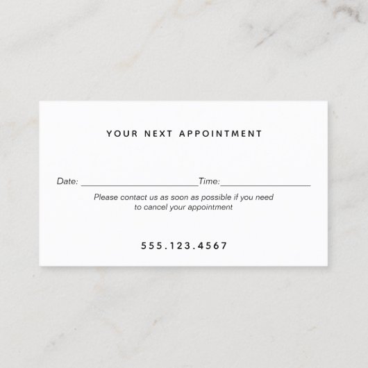 Elegant Modern Zwart Goud Afspraak Herinnering Visitekaartje (Achterkant)