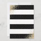 Elegant Modern Zwart Goud Confetti Quinceañera Kaart (Achterkant)