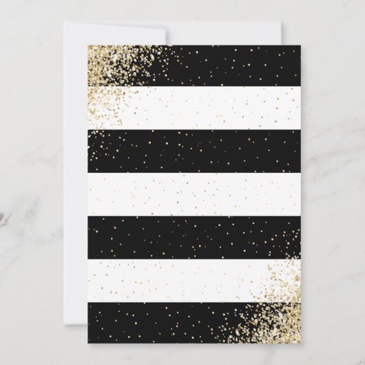 Elegant Modern Zwart Goud Confetti Quinceañera Kaart (Achterkant)
