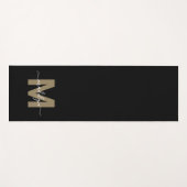 Elegant Modern Zwart Goud Initiaal Naam Monogram Yogamat (Voorkant (horizontaal))