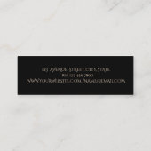 Elegant modern zwart, goud, leder mini visitekaartje (Achterkant)