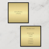 Elegant modern zwart goud met geavanceerde Glam Lu Vierkante Visitekaartje (Voorkant / Achterkant)