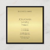 Elegant modern zwart goud met geavanceerde Glam Lu Vierkante Visitekaartje (Achterkant)