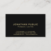 Elegant Modern Zwart Goud Monogram Luxe Chic Visitekaartje (Achterkant)