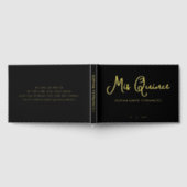 Elegant Modern Zwart Goud Quinceañera Gastenboek (Volledig)