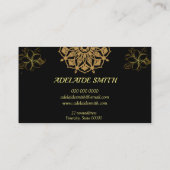 elegant modern zwart goud visitekaartje (Achterkant)