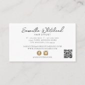 Elegant modern zwart goud visitekaartje (Achterkant)