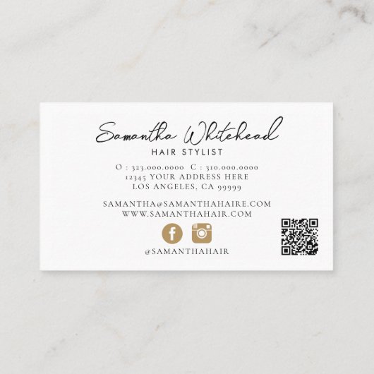 Elegant modern zwart goud visitekaartje (Achterkant)