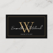 Elegant modern zwart goud visitekaartje (Voorkant)