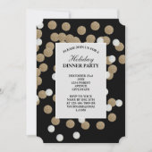 elegant modern zwart gouden confetti feest kaart (Voorkant)