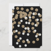 elegant modern zwart gouden confetti feest kaart (Achterkant)