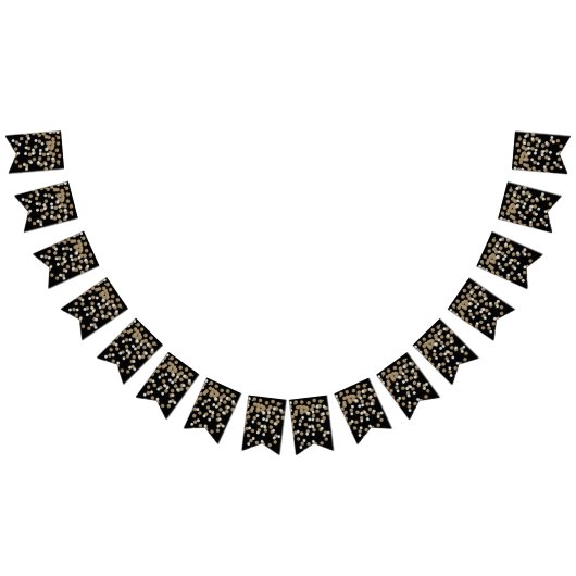 elegant modern zwart gouden confetti feest vlaggetjes (Alle)