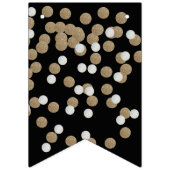 elegant modern zwart gouden confetti feest vlaggetjes (Eerste vlag)