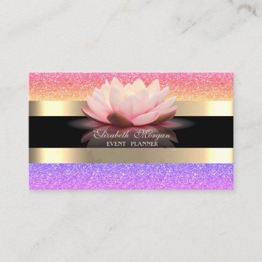 Elegant modern, zwart, gouden streep kleurig glitt visitekaartje (Voorkant)