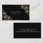 Elegant modern, zwart, goudLijst Visitekaartje (Voorkant / Achterkant)
