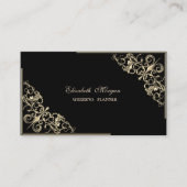 Elegant modern, zwart, goudLijst Visitekaartje (Voorkant)