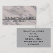 Elegant Modern zwart grijs roze marmeren patroon Visitekaartje (Voorkant / Achterkant)