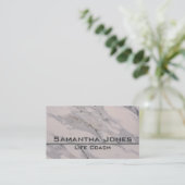 Elegant Modern zwart grijs roze marmeren patroon Visitekaartje (Staand voorkant)
