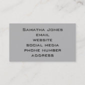 Elegant Modern zwart grijs roze marmeren patroon Visitekaartje (Achterkant)