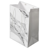 Elegant modern zwart grijs wit marmeren patroon medium cadeauzakje (Voorkant Gekanteld)