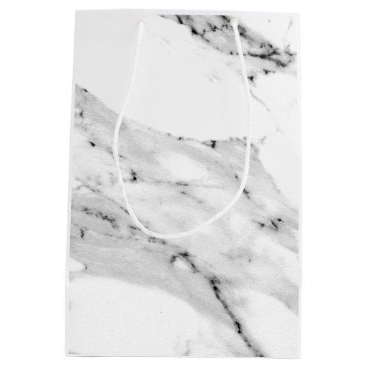 Elegant modern zwart grijs wit marmeren patroon medium cadeauzakje (Achterkant)