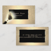 Elegant modern, zwart Lijst, Confetti, Makeup Brus Visitekaartje (Voorkant / Achterkant)